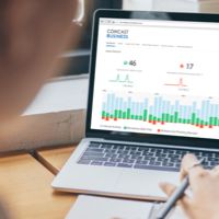 Over-the-shoulder view of a person